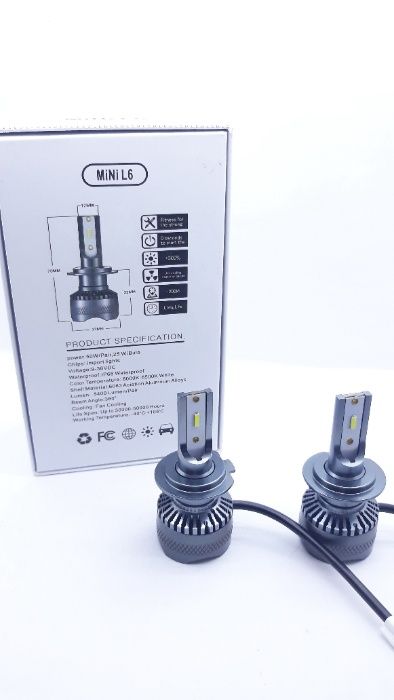 2 броя умалени LED CANBUS диодни авто лед крушки H7 H11 Н1 Н3 Н4 9