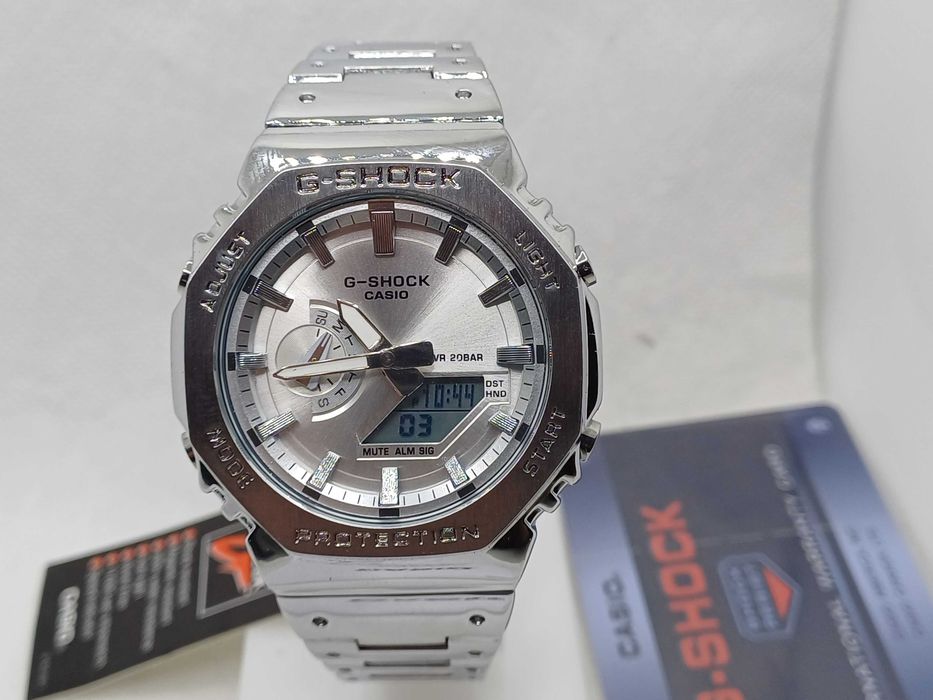 Ceas Casio g shock Full metal GM B2110D Full Silver Nou,Garantie 2 ani