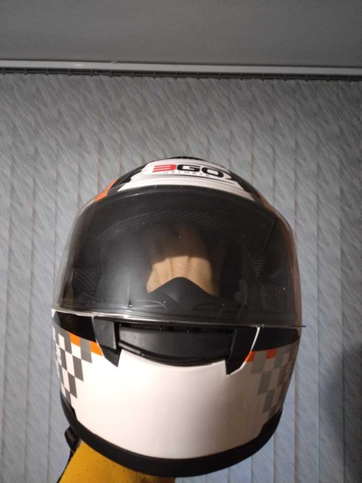 Мото каска 3GO E-36 WHITE/ORANGE