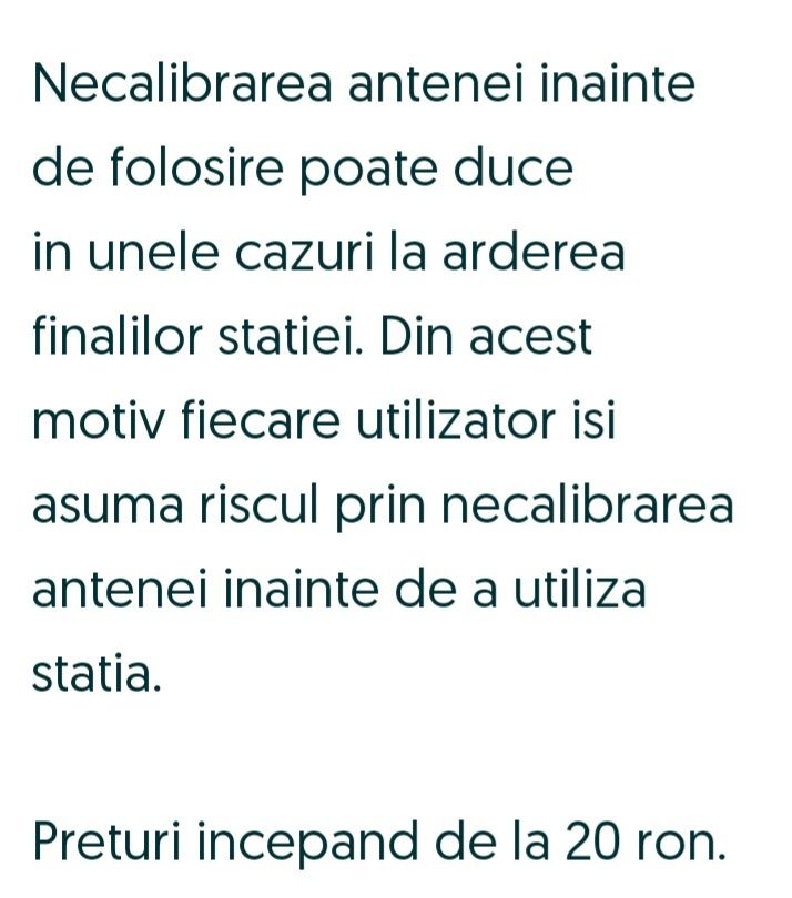 Calibrari antene și stați auto