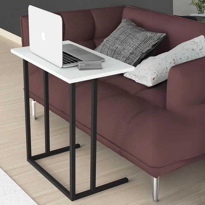 Masa cu picior metalic pentru laptop - mic dejun, 60x34.5x65.5 cm