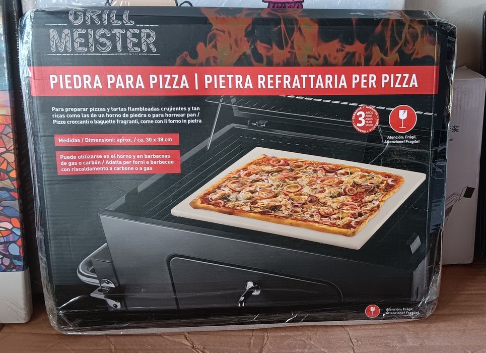 Piatra de pizza Navaris, 38x30 cm, glazurata, rezistenta pana la 500°C