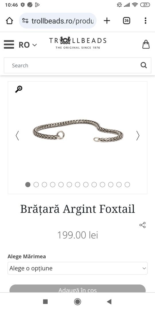 Bratara argint Trollbeads