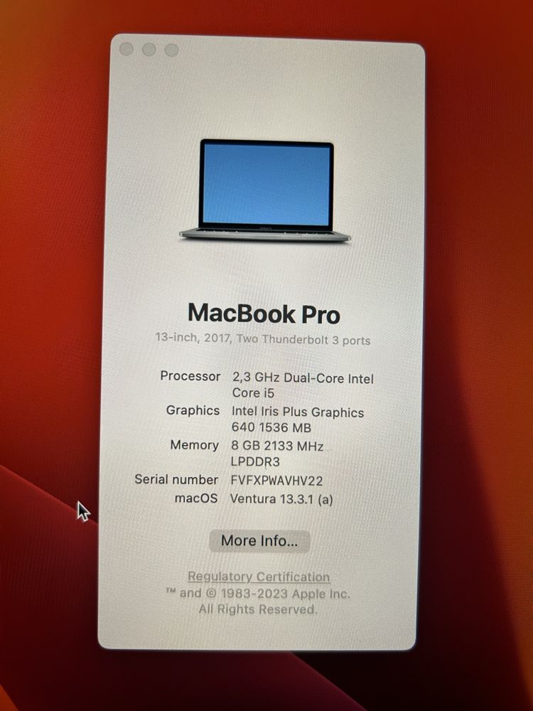 Macbook Pro 13” (2017)