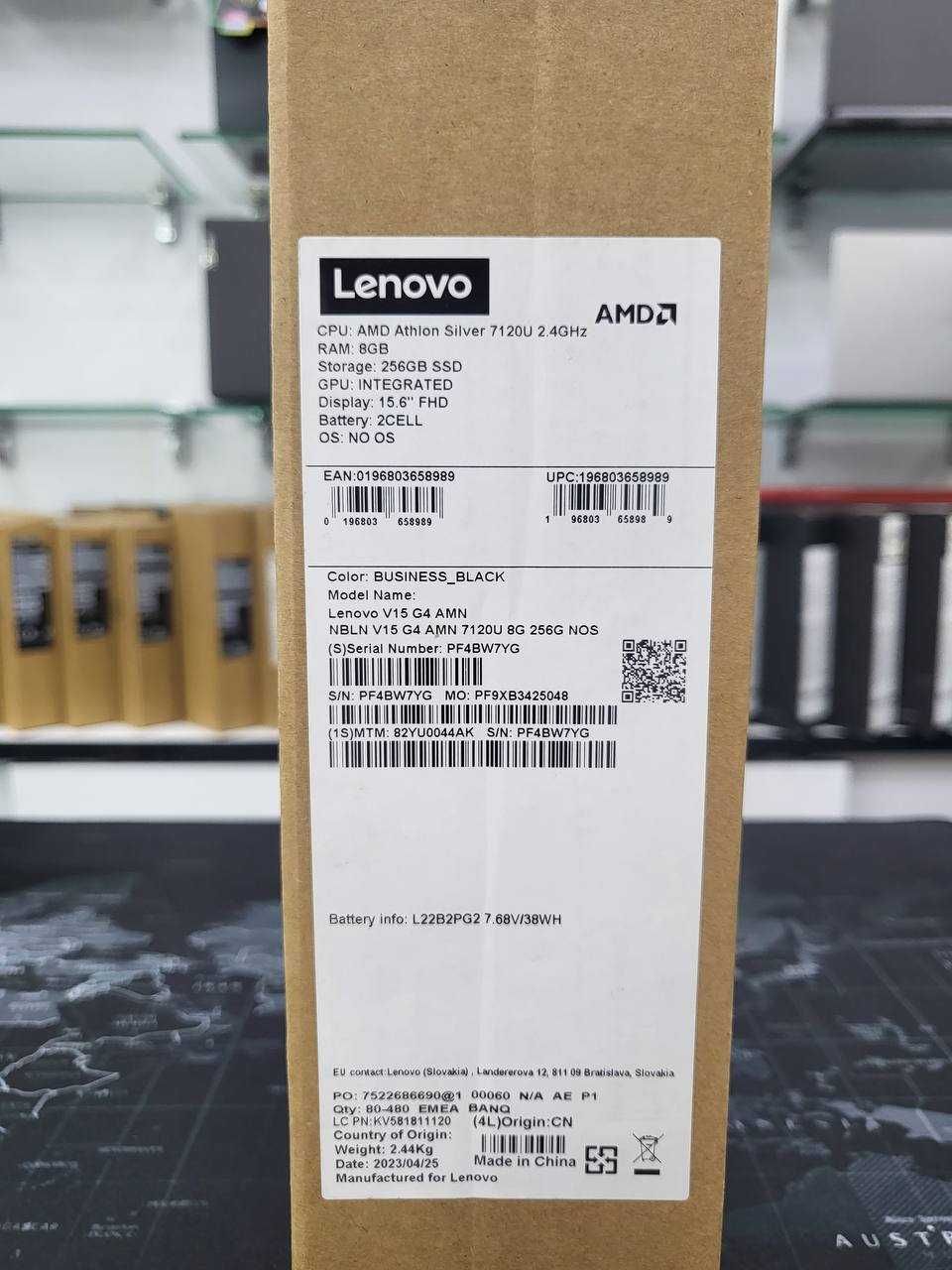 Lenovo V15 AMD Athlon Silver 7120U/8GB LPDDR5/256GB/SSD15.6"FHD