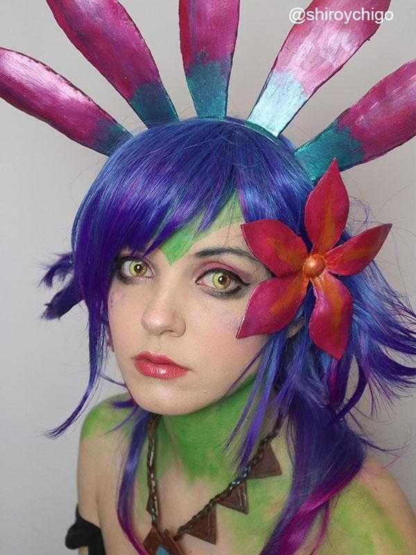 Аниме косплей LOL Neeko Cosplay многоцветна перука