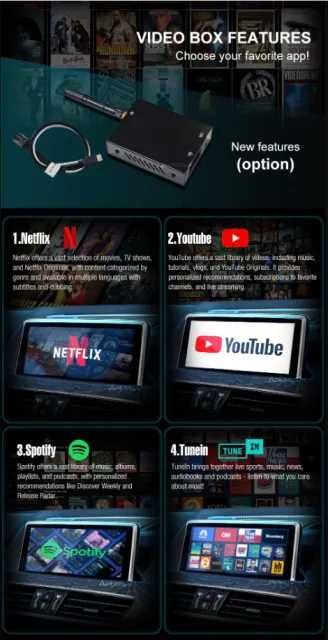 Видео Box MMI Pro – YouTube, Netflix, Spotify, TuneIn за кола