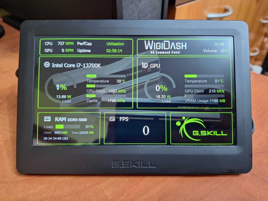 Panou de control/informare PC G.SKILL WigiDash, touch screen, 7", USB