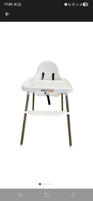 Scaun De Masa Mixbo, Pentru Bebelusi Si Copii, Cu Tava Si Centura