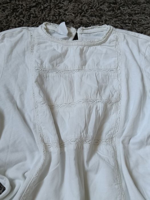 Bluză albă cu dantelă Zara 152 cm