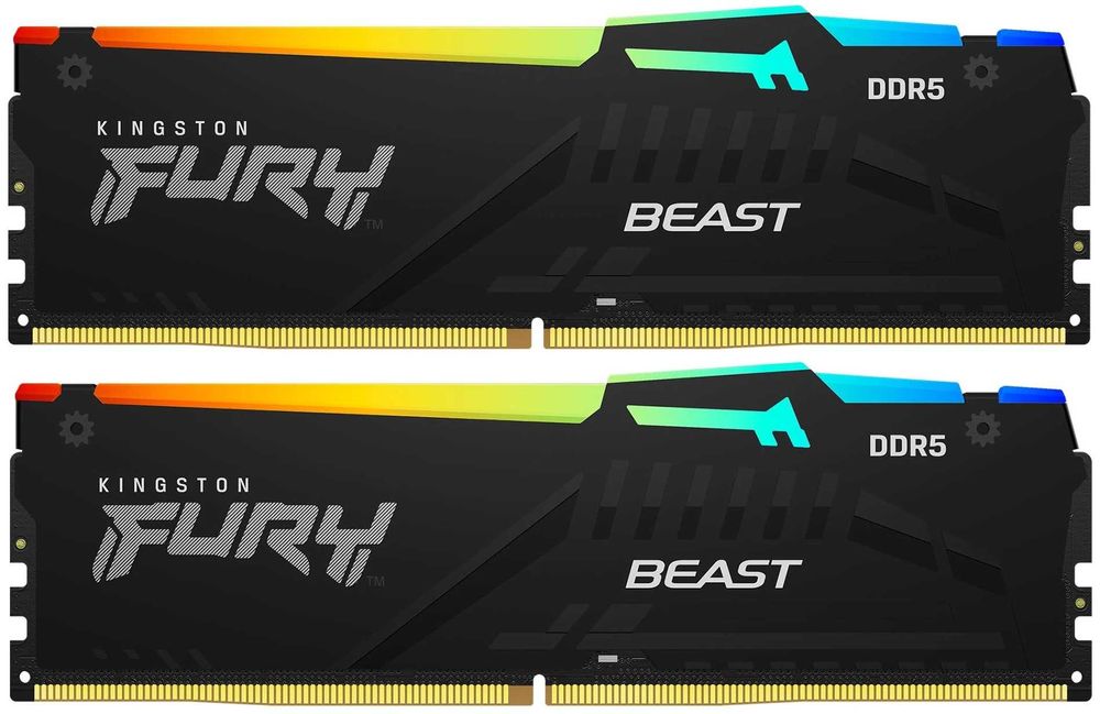 Оперативная память DDR5 16GB(8GBх2)5200MHz Kingston Fury Beast RGB