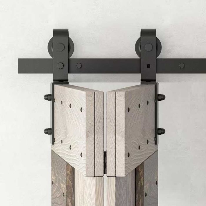 HOCONNIE Комплект за 4 двустранно сгъваеми плъзгащи се врати за плевня