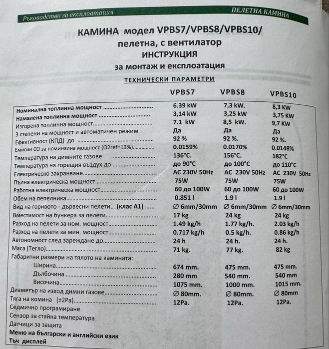 Палетна камина Verso с вентилатор