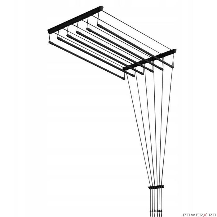 Uscator rufe de tavan, 6x160 cm, negru, Sepio