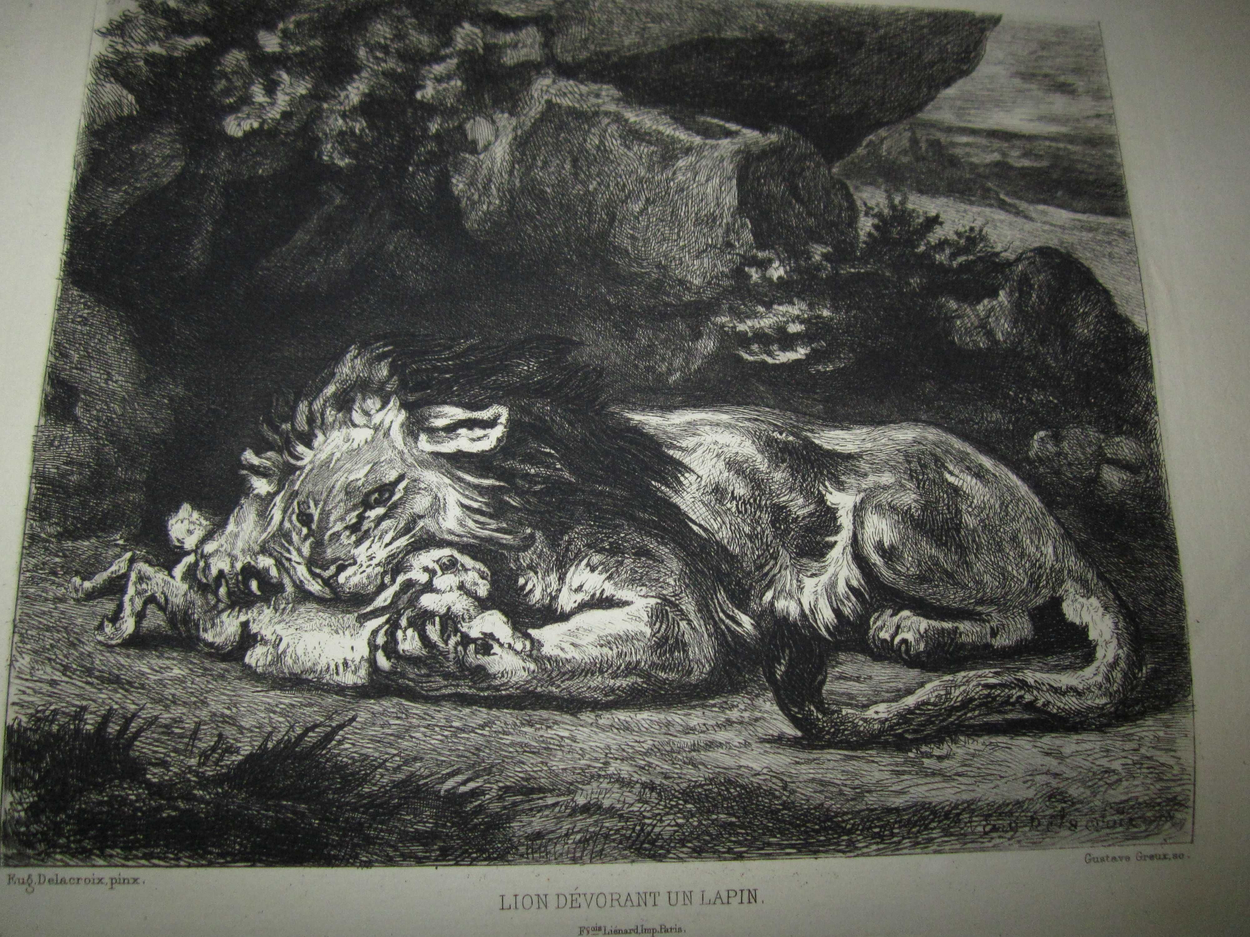 gravura aquaforte de pictorul francez renumit Eugene Delacroix