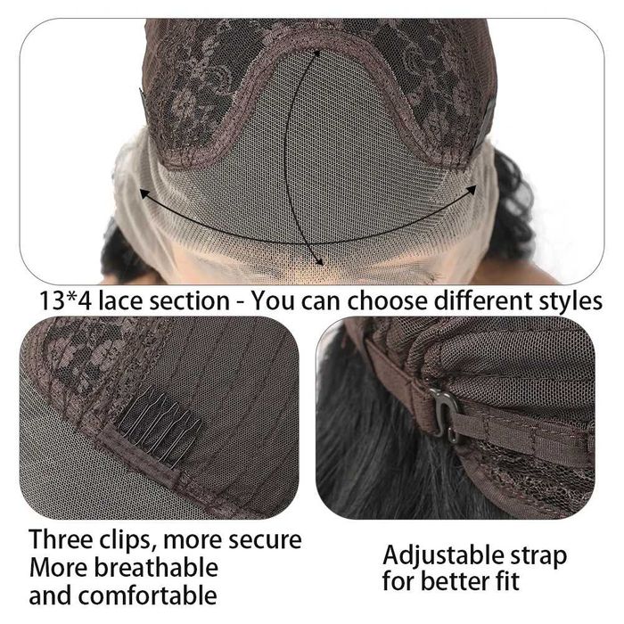 Естествена афро перука къдрава черна с тъмно червени бородо кичури