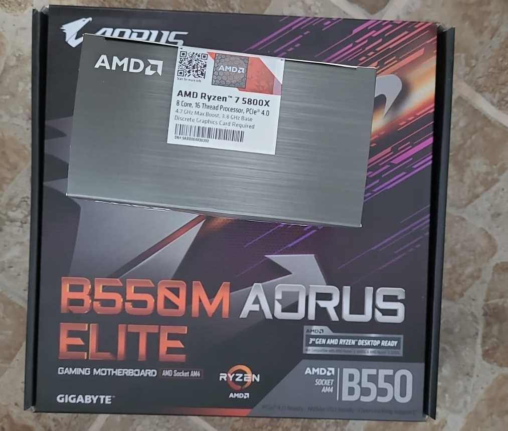 kit gaming Procesor  Ryzen 7 5800X +ASUS PRIME X570-P , noi