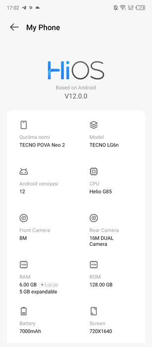 Tecno pova neo 2