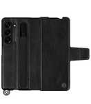 Husa Z FOLD 4 Z FOLD 5 Husa Flip Imitatie Piele Suport Pen Neagra