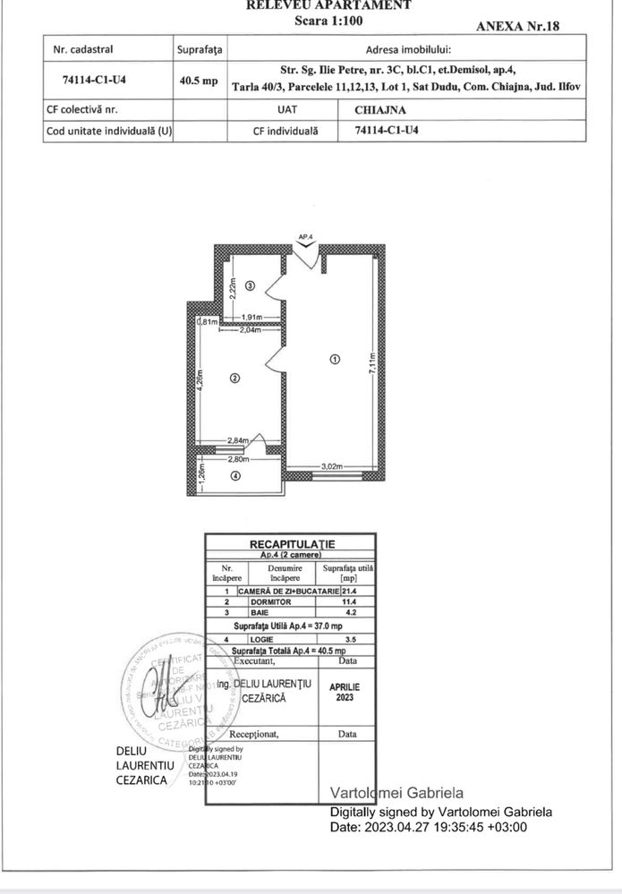 Vand Studio - Ap 2 camere  - Chiajna - Militari