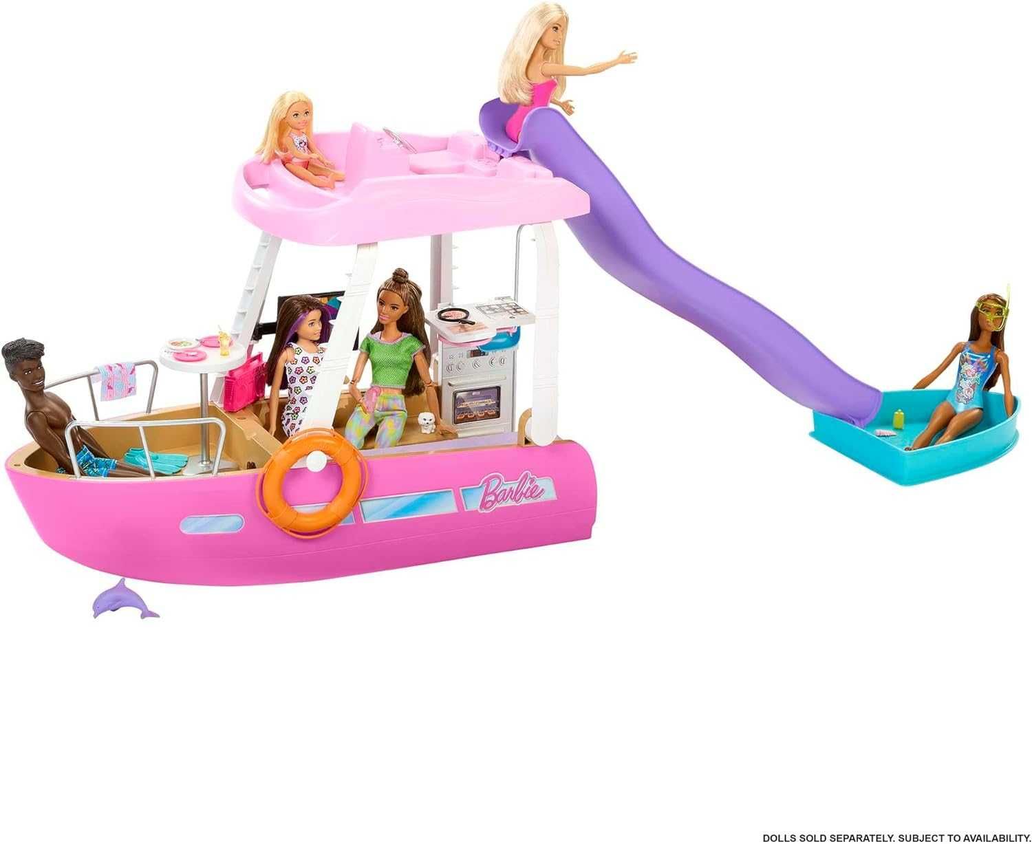 Голям Кораб на Барби Barbie Лодка с басейн и пързалка 110см Оригинален