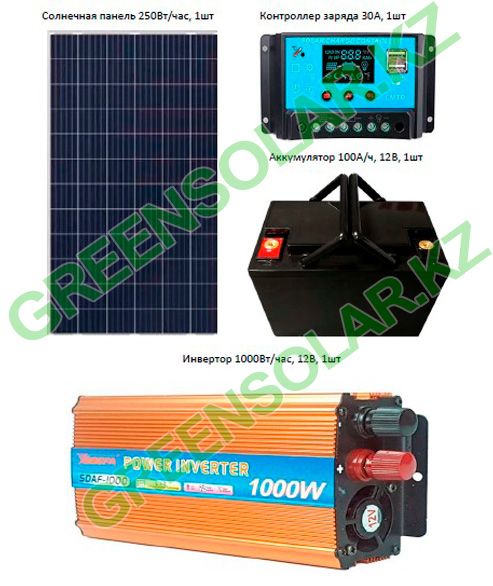 Солнечная батарея (панель) 250Вт/час полный комплект