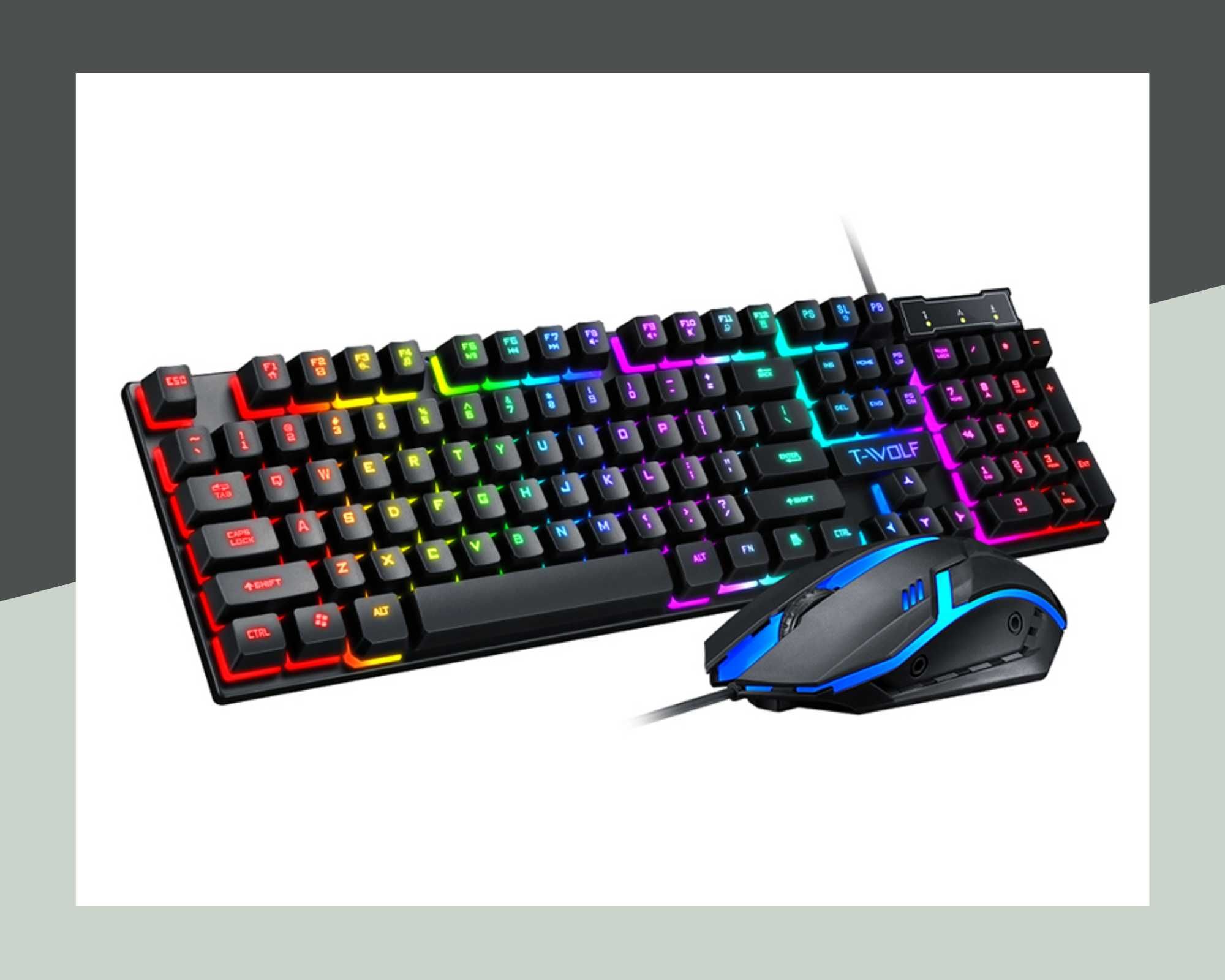 Комплект RGB клавиатура + мишка T-Wolf TF200