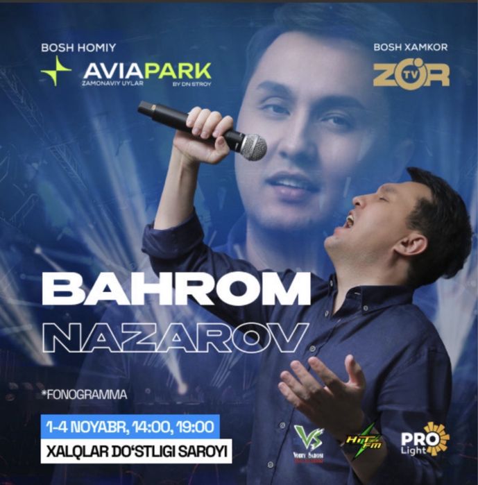 Bahrom Nazorov konsertiga bilet