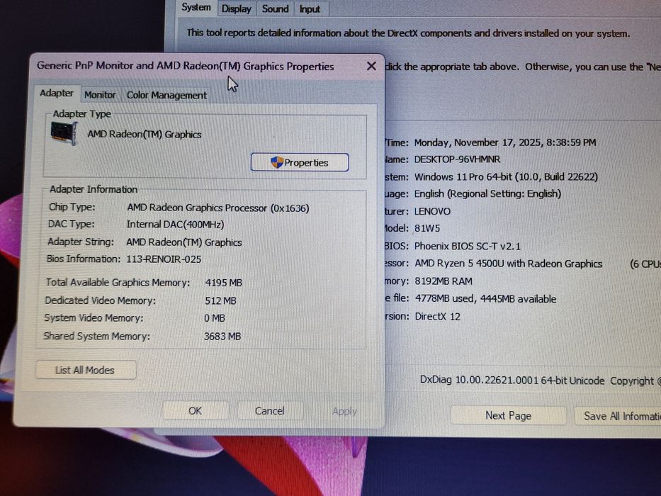 Laptop Lenovo Ryzen 5 Ideapad 3