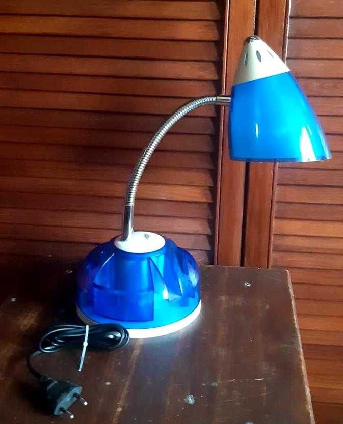 Lampa de masa/veioză 1x60W E27 albastru 16,5x16,5x51cm