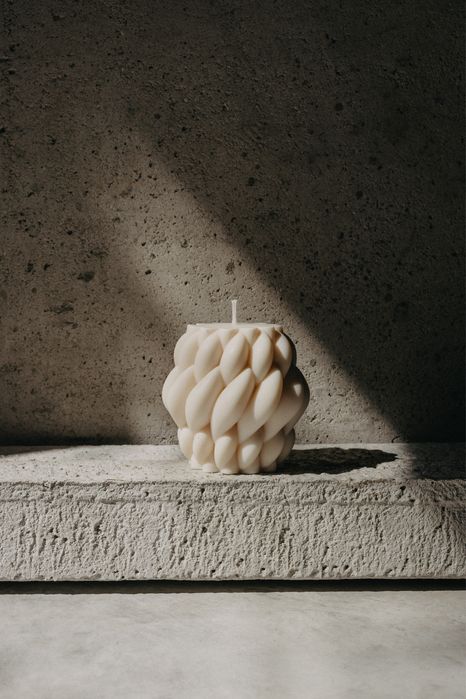 Lumanare din ceara de soia , turnata manual