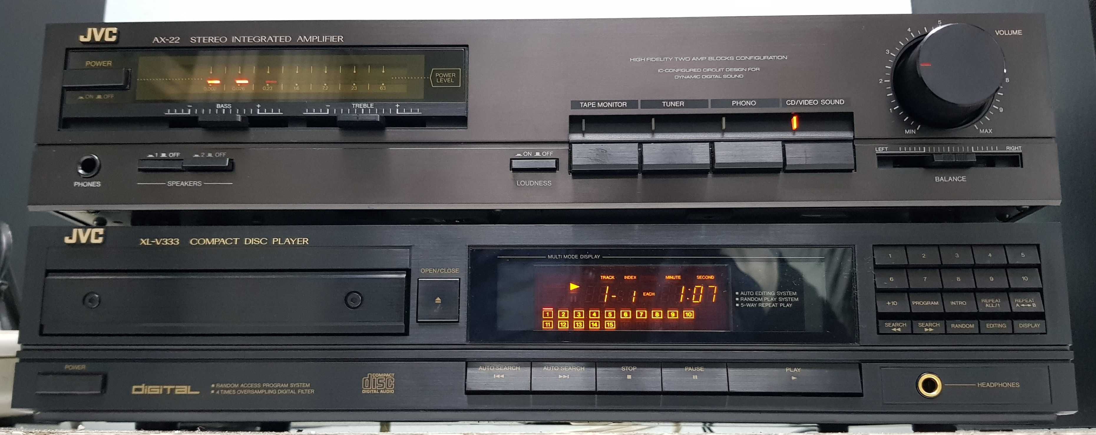 JVC linie muzica la cutie amplif AX 22 CD XL V333 Tuner FX 33 L audio