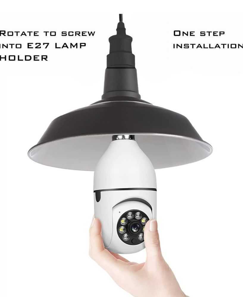 Wifi камера крушка,въртяща се 360° + безжично зарядно устройство