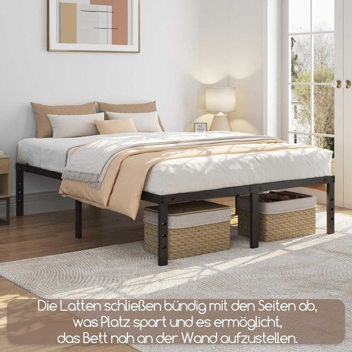 Cadru de pat metalic 140×200 cm stil industrial |S 615072 Black140*200