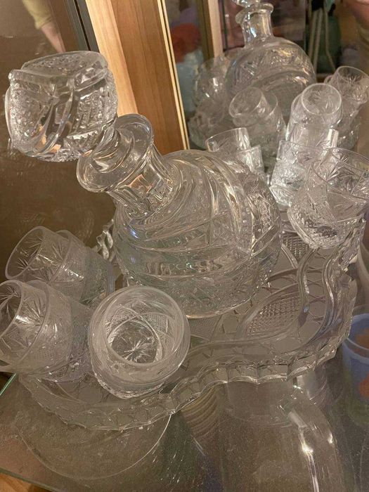 Винтаж: Набор для крепких напитков «Пушка». Хрусталь Дятьково. СССР