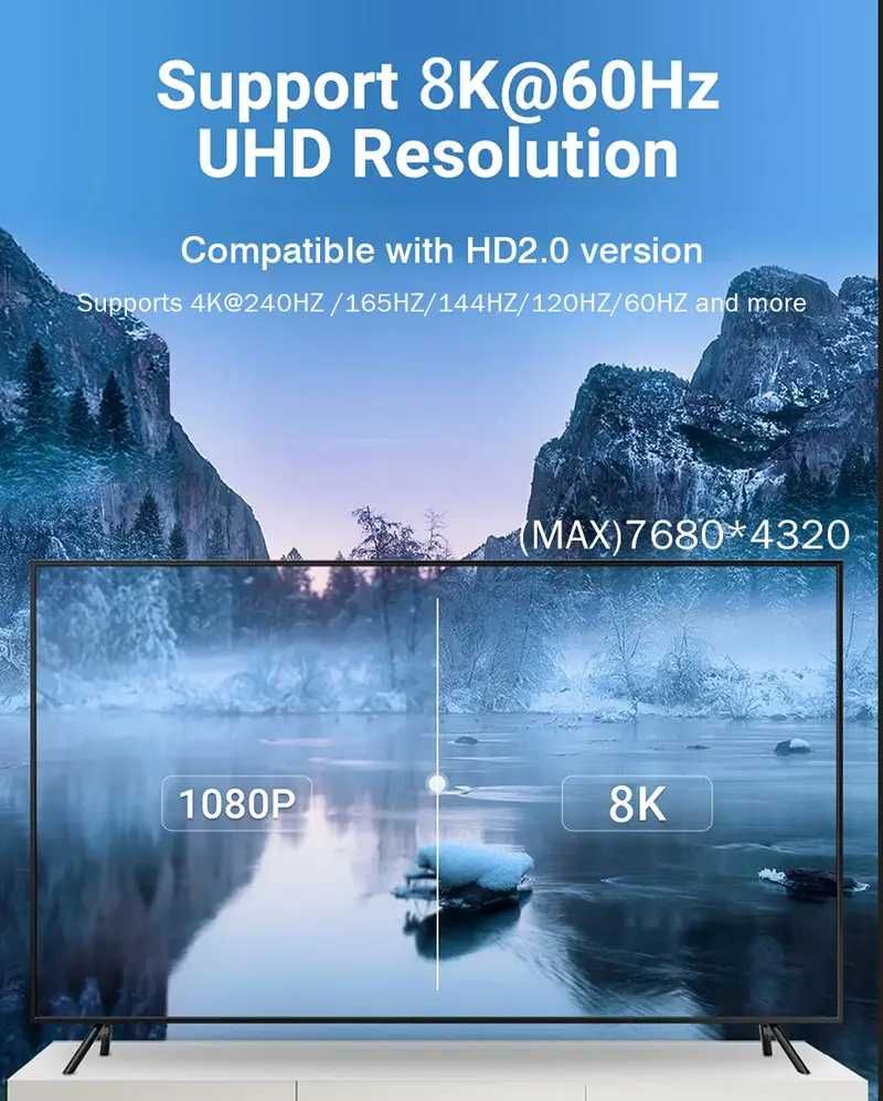 HDTV2.1*OPTIC 8К/60Hz 5мет. и 10мет. Кабел JUSTLINK* HDMI 2.1V 48Gbps!