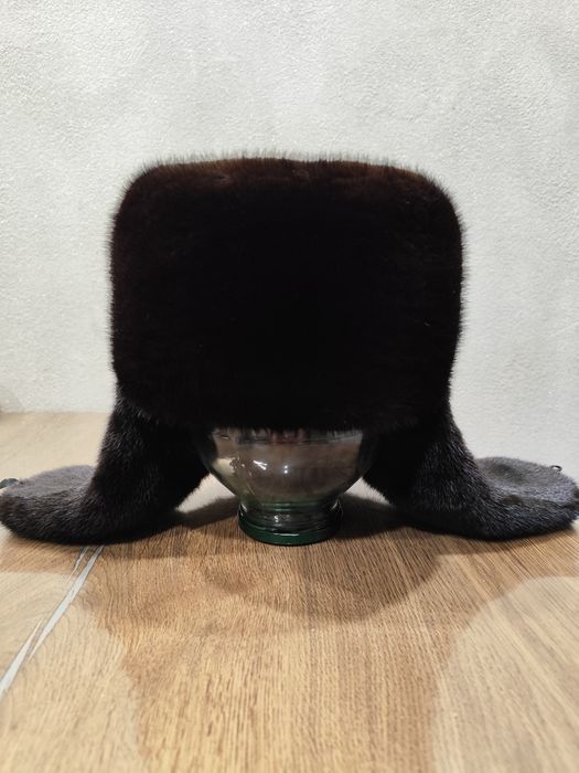 Шапка ушанка норковая