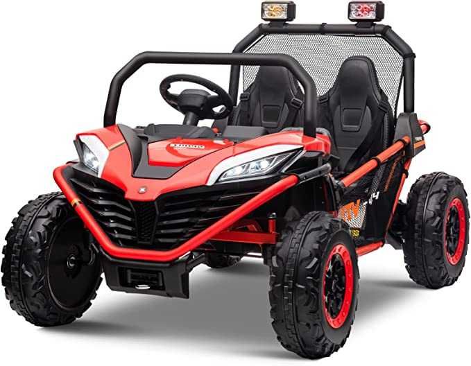 UTV electric Kinderauto Dune-Buggy 300W 24V 10Ah, cu roti moi, rosu