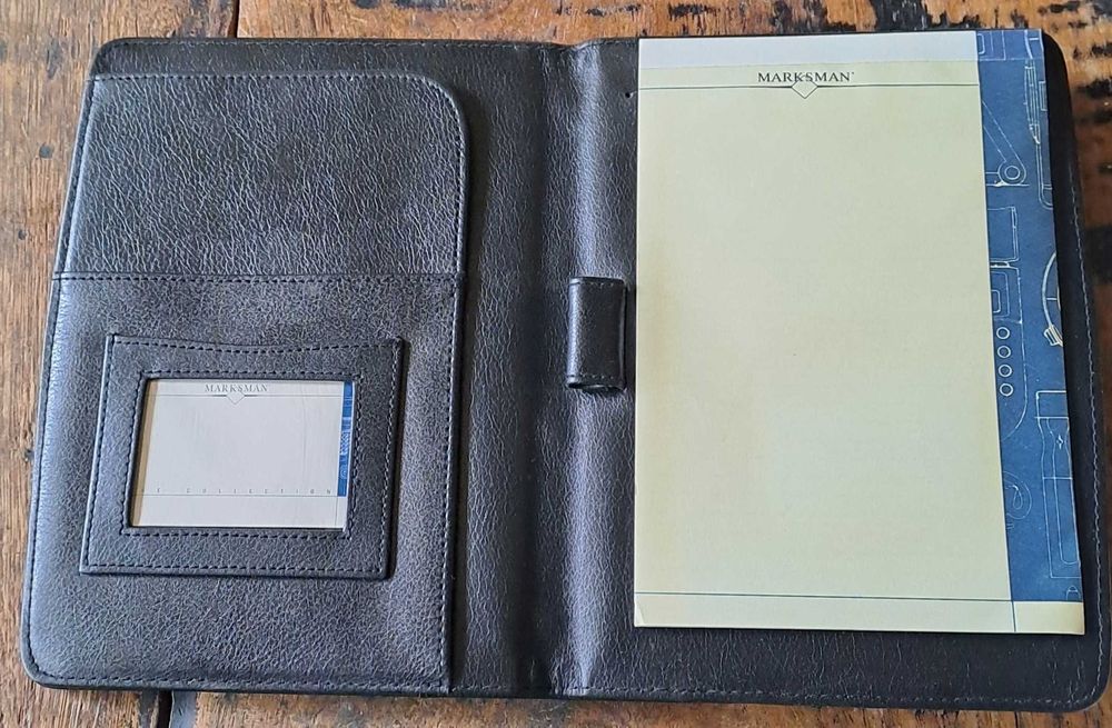 папка луксозна за документи кожена черна Марксман Marksman размер А5