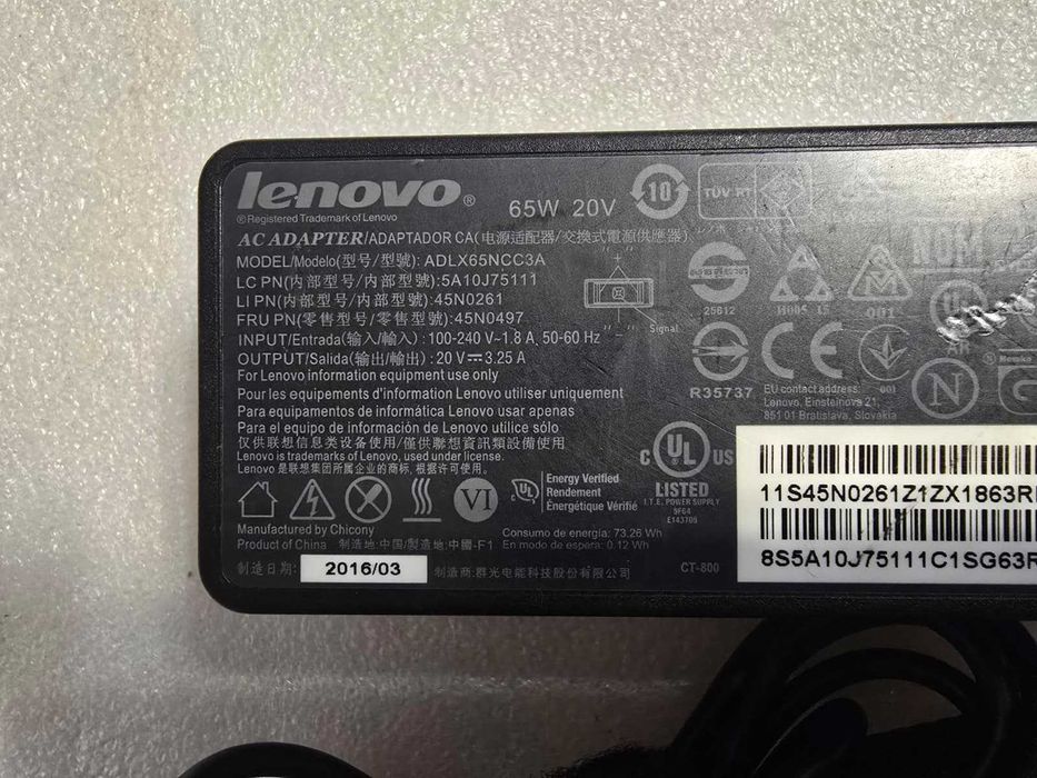 Incarcator laptop original Lenovo 20V 3.25A 65W - mufa USB PIN