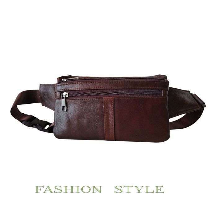 Мъжка чанта от естествена кожа за кръста