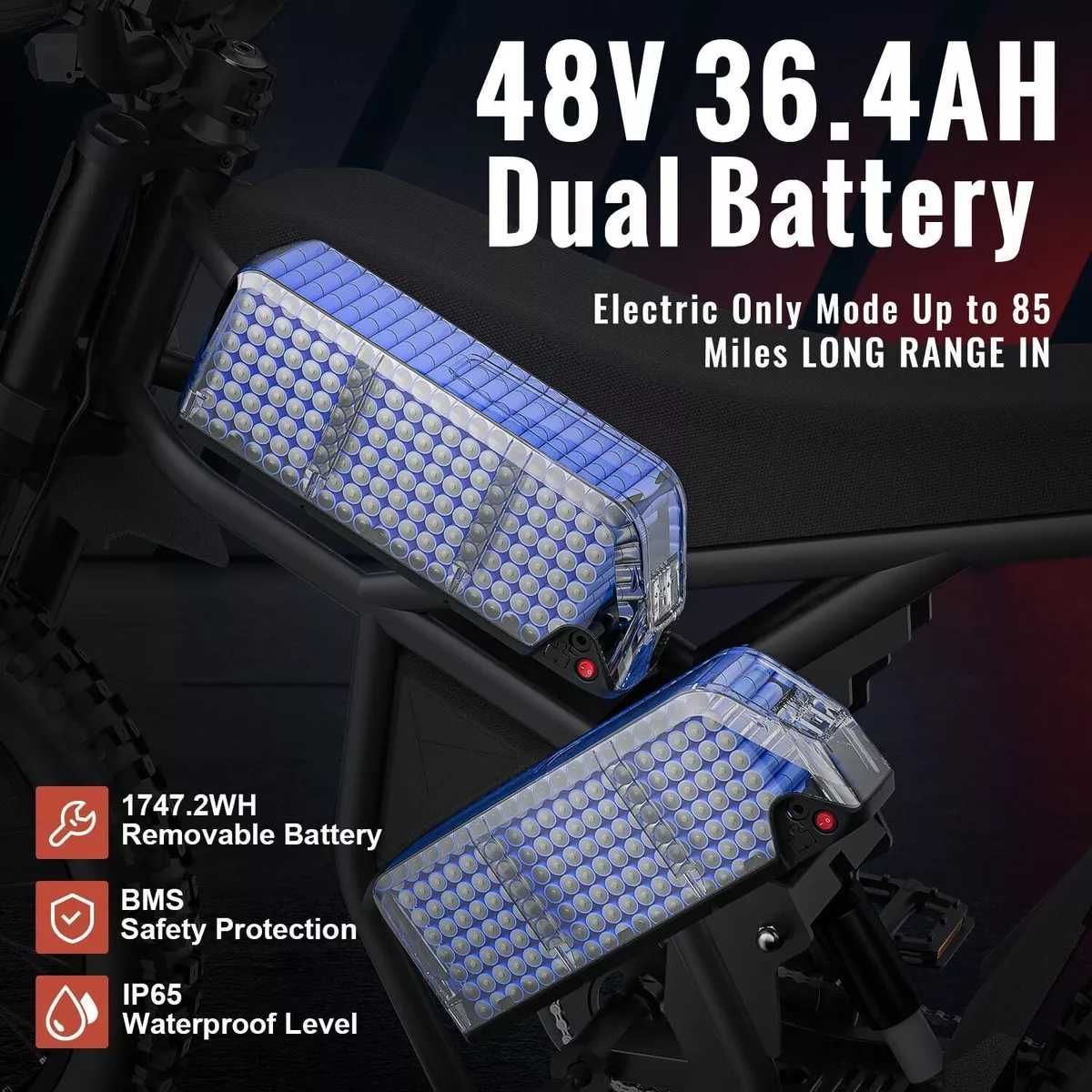 Електрическо колело Електрически Кросов Мотор   GT73 Dual Battery pro