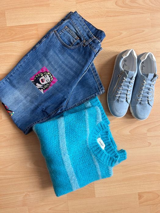 Страхотни арт дънки и мек пуловер плетиво Vicolo