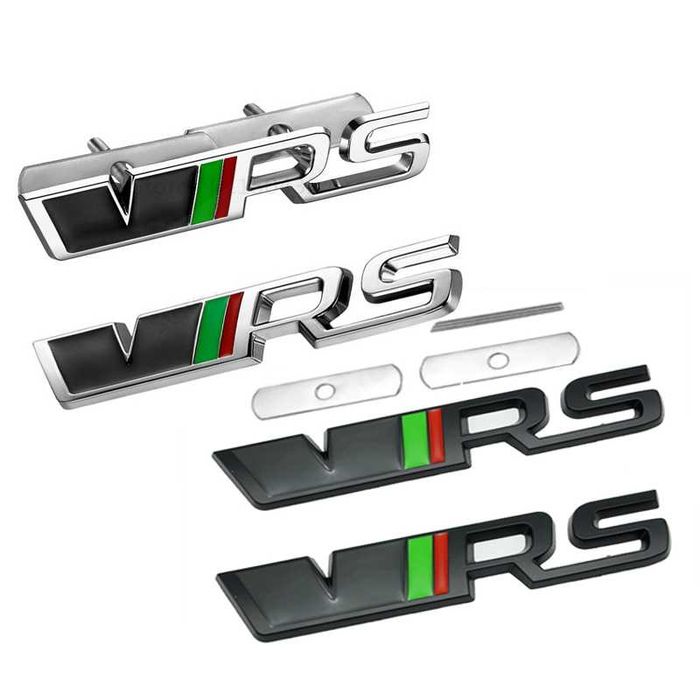 Emblema VRS grila fata sau spate Skoda, Negru, Chrom, Rosu
