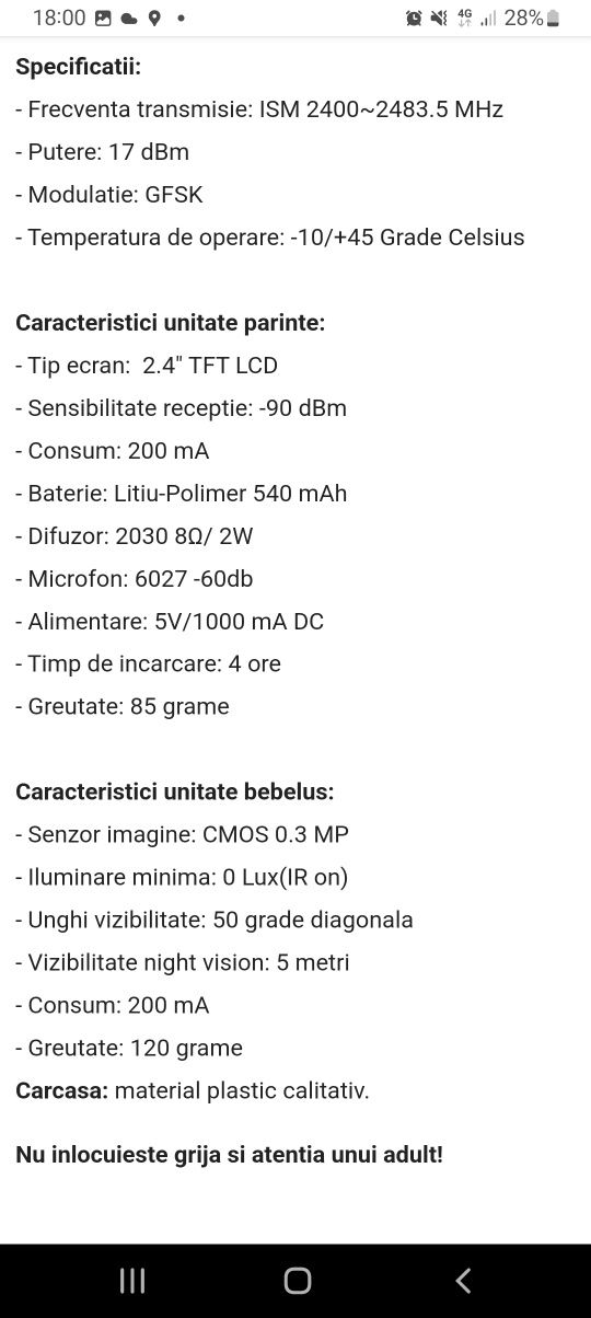 Baby monitor VB605