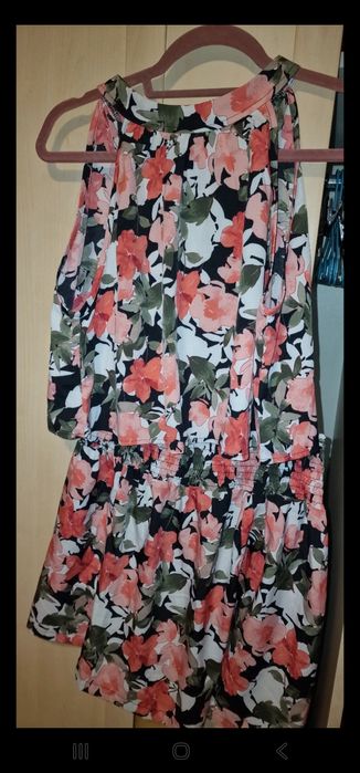 Set top+pantaloni scurţi cu imprimeu floral