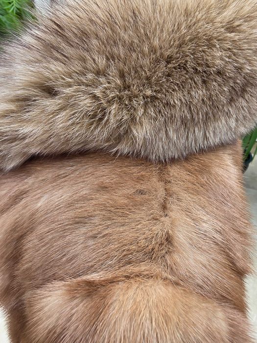 Haină eleganta blană naturală de nurcă cu guler vulpe argintie – m46