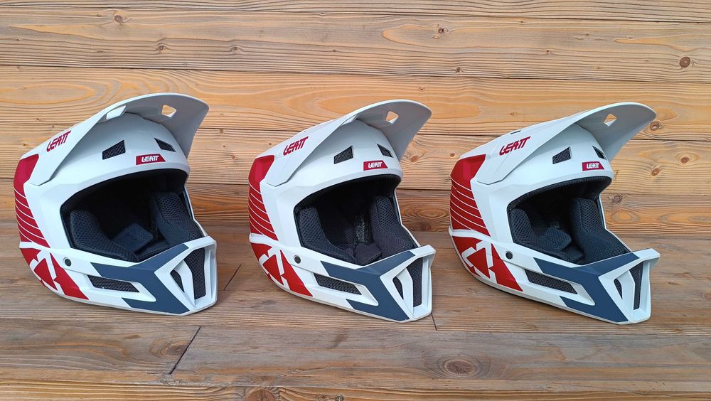 Casti full face casca second hand LEATT Gravity 1.0 negru gri alb