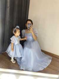 Прокат платье мама и доча( размеры мама 42-44, доча 1 годик)