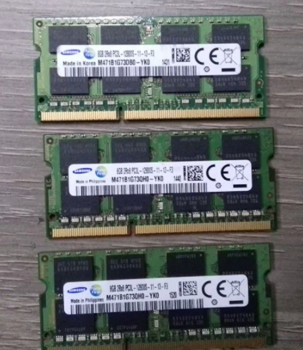 Ram laptop 8GB Samsung PC3-12800 DDR3 1600 , hynix, micron ,Mt